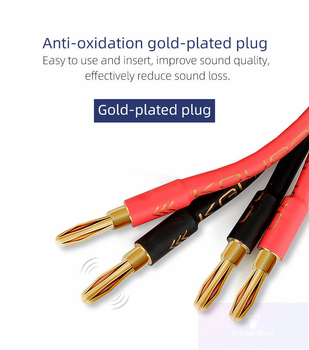 【2023】HiFi Gold Plated Speaker Cable HighEnd 4N Speaker System Oxygen