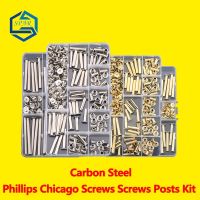 [HOT JIAZZAQQMGW 555] Phillips Chicago สกรูผูกสกรูโพสต์ Assortment Kit สำหรับสมุดภาพอัลบั้มภาพ Binding และหนังเหล็กคาร์บอน M5