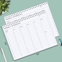 Weekly Schedule Planner Calendar Daily Appointment Book Journal Notebook Undated Spiral Agenda Notepad 52 Weeks Monthly Diary