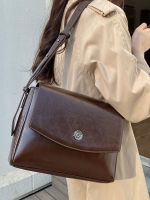 【Ready】? 23 new simple large-caci commuter briefcase female retro poan high-end shoulder menger