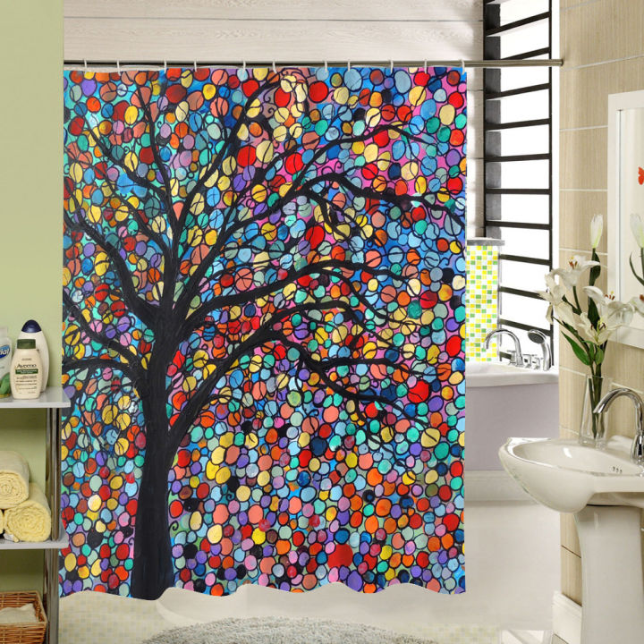 art-design-white-black-red-shower-curtain-for-kid-who-love-science-art-home-decor-curtain-water-resistant-polyester-fabric-hooks