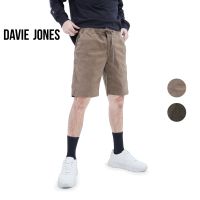 DAVIE JONES กางเกงขาสั้น ผู้ชาย เอวยางยืด สีเขียว สีน้ำตาล  Elasticated Shorts in green brown SH0008GR BR