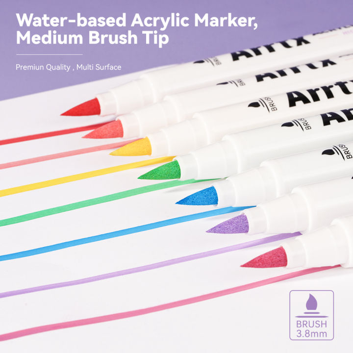 arrtx-24-30-32-สีอะคริลิสีปากกามาร์กเกอร์แปรงปลายปากกาสำหรับหินหินเซรามิกพอร์ซเลนแก้วไม้ผ้าผ้าใบเครื่องหมายปากกา-zptcm3861