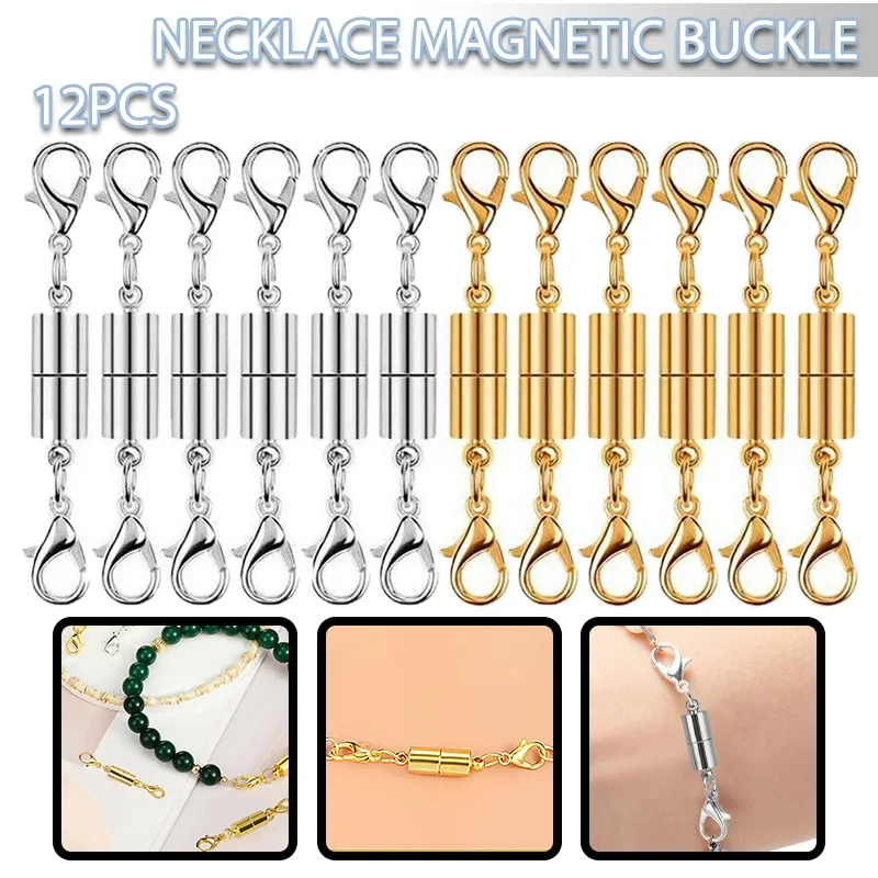 12Pcs Necklace Clasp Magnetic Jewelry Locking Clasps and Closures