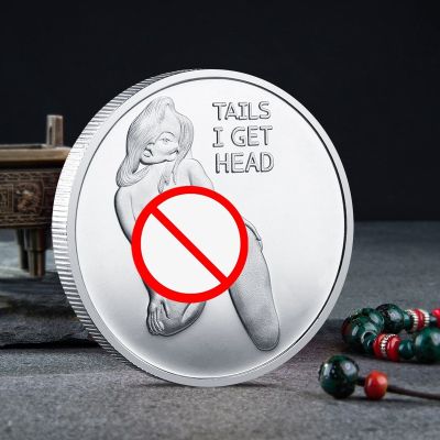 Sexy Woman Coin Get Tails Head! Adult Challenge Lucky Girl Commemorative Coins Collection Gold/ Silver Challenge Coin Gift