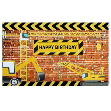 CONSTRUCTION BIRTHDAY PARTY BANNER BACKDROP BACKGROUND