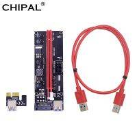 CHIPAL Dual LED VER009S PCI-E Riser Card 009S PCIE 1X to 16X Extender 100CM 60CM 30CM USB 3.0 Cable SATA Power for Graphics Card