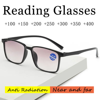 ไกลและใกล้ Bifocal อาทิตย์ Presbyopic แว่นตาสำหรับผู้ชายป้องกันรังสีแว่นกันแดดอ่านหนังสือสำหรับผู้หญิงตารางเต็มกรอบแว่นอ่านหนังสือ