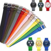 lumude 16/18/20mm 22mm Woven Nylon Canvas Band Strap Watchband for Omega Moonswatch Seiko Huawei GT Samsung Watch Bracelet Accessories