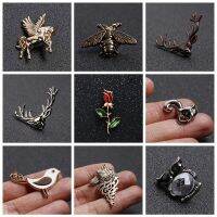 Insect Bee/Flower/Bird/Deer Enamel Brooch Collar Needle Men and Eomen Shirt Clip Pin Clothing Decoration