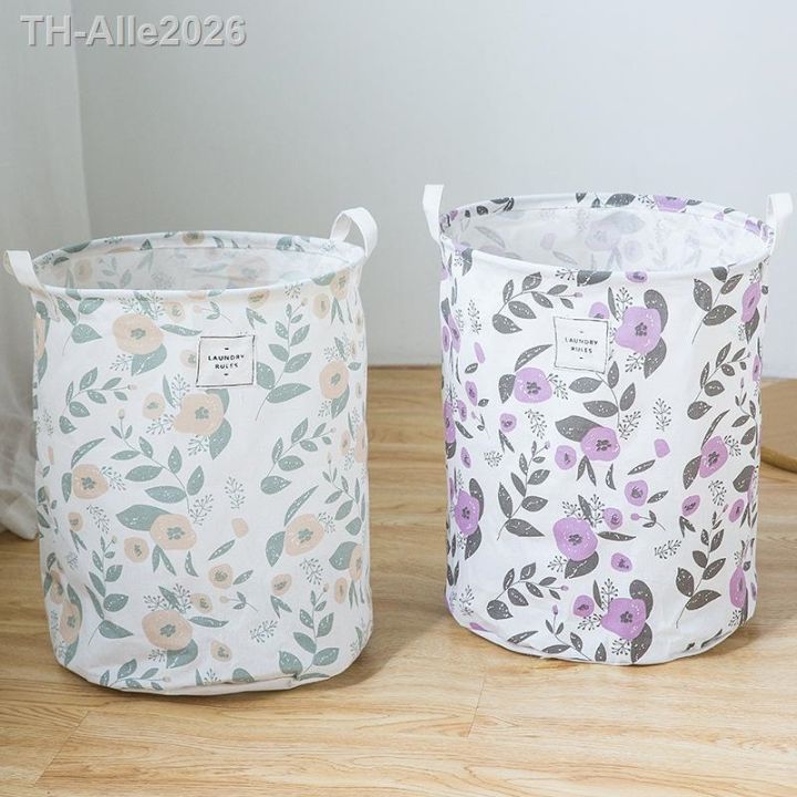 color-printed-clothing-basket-cotton-large-capacity-storage-folding-simple-storage-basket