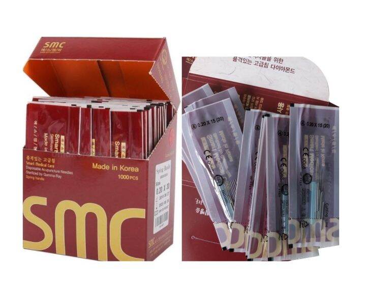 500Needles per box SMC Acupuncture Needles, 10needles with 1 guide per