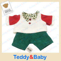 Teddy House : ชุดตุ๊กตา ชุดเสื้อ + กางเกงคริสมาสต์  ขนาด 14 นิ้ว