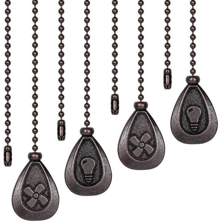 Ceiling Fan Pull Chains,4Pcs Bronze Extension Fan, Lamp Pull Chain