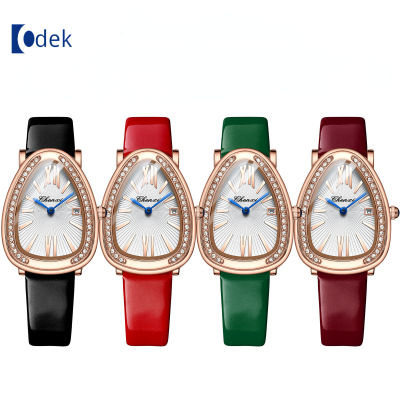 Odek นาฬิกาผู้หญิงทรงวงรีเพชรสุดหรูใหม่,นาฬิกาแฟชั่นนาฬิกาข้อมือผู้หญิงนาฬิกาข้อมือกันน้ำปฏิทินธุรกิจหนังแบรนด์ชั้นนำนาฬิกาสตรีคุณภาพสูง