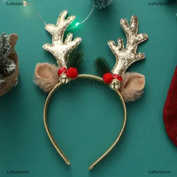 Fashion Christmas Headband With Antlers & Bells Party Costume Decoration  Festival Gift Christmas gift Christmas accessories