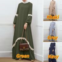 （A Simple）✖◇卐 ZANZEA Women Fashion Full Sleeve O-neck Lace Patchwork Solid Long Dress