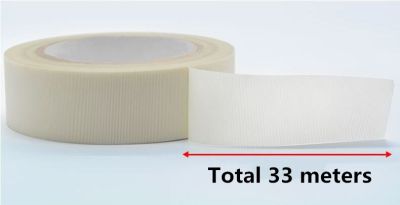 33Meters 0.18mm thick Glass Cloth Tape 3M High Temperature Flame Retardant Single Insulating Cloth Tape Glass Fiber Adhesives Tape