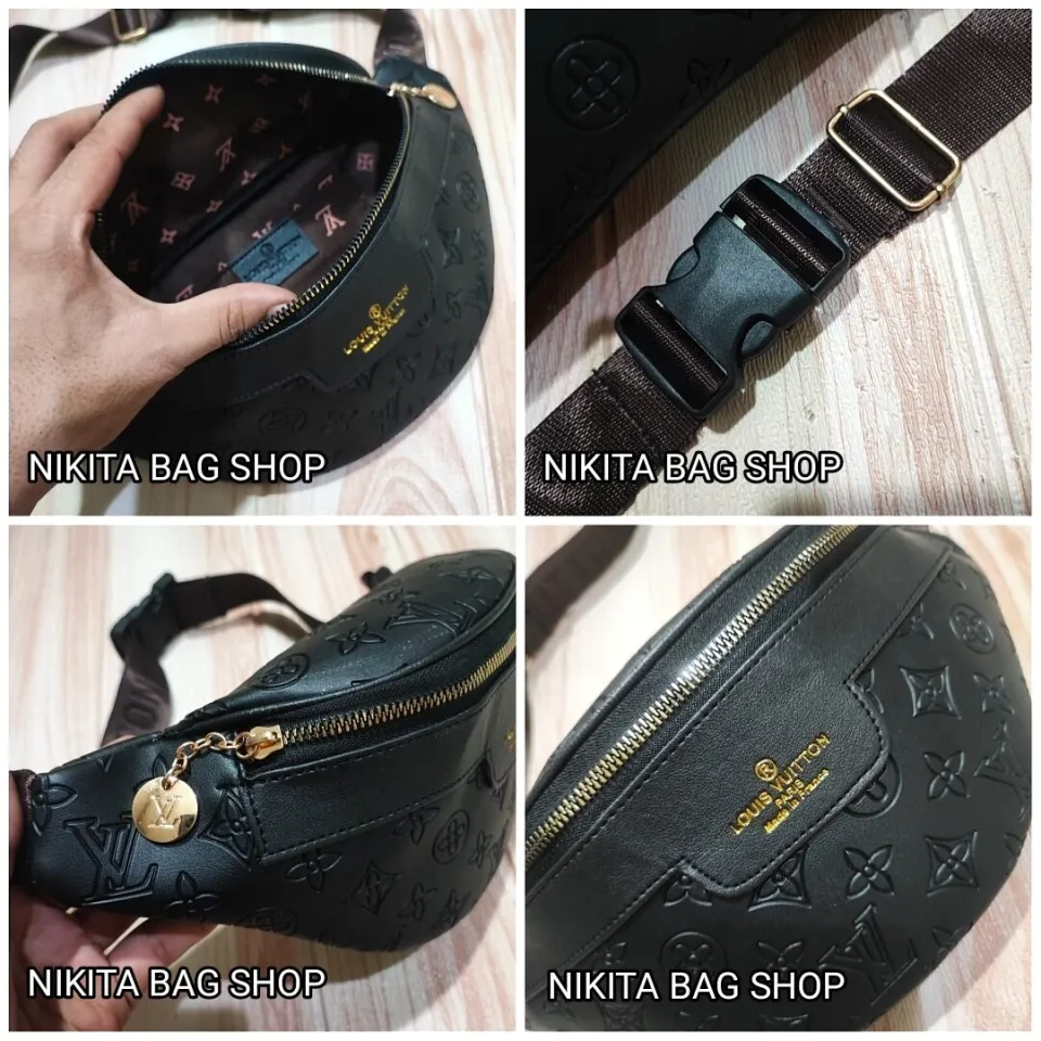 ikat pinggang damier kulit vl emboss