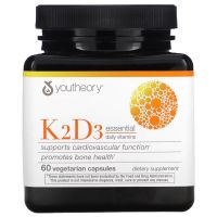 YOUTHEORY K2 D3 Essential Daily Vitamins 60 caps