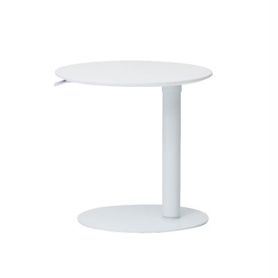 modernform โต๊ะปรับระดับ รุ่น LEVEL ท๊อปไม้กลมปิดPVCสีขาว ขาขาว