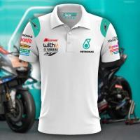 （You can contact customer service for customized clothing）Moto GP 2023 Petronas Yamaha Sprinta Mens Large Size Short Sleeve Pattern Lapel Men Women Style(You can add names, logos, patterns, and more to your clothes)