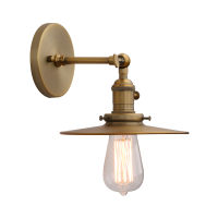 Permo Industrial Wall Sconce 1-Light Antique Finished Wall Light Fixture with 7.87 Inches Crafted Canopy and ONOff Button