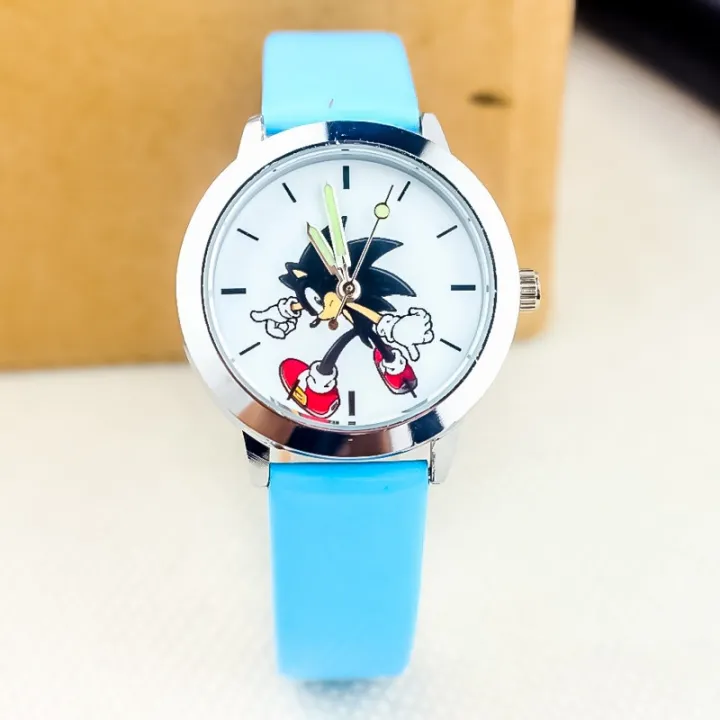 new-belt-quartz-watch-sonic-the-hedgehog-kawaii-high-value-creative-fashion-luminous-elementary-school-student-cartoon-anime