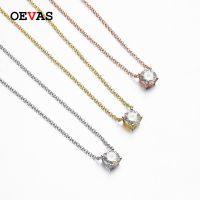 OEVAS จริง1กะรัต D สี Moissanite จี้สร้อยคอ100% 925เงินสเตอร์ลิงประกายปาร์ตี้แต่งงานหมั้นเครื่องประดับที่ดี