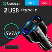 ที่ชาร์จในรถยนต์5A รองรับ Type C Pd Quick Charge 3.0 QC 3.0พร้อมพอร์ต USB คู่สำหรับอะแดปเตอร์ชาร์จโทรศัพท์ในรถยนต์ที่เร็ว