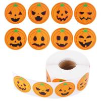 Halloween Roll Stickers Pumpkin Round Circle Face Stickers Roll DIY Art Crafts for Toys Gift Boxes Crafts and Halloween Cards successful