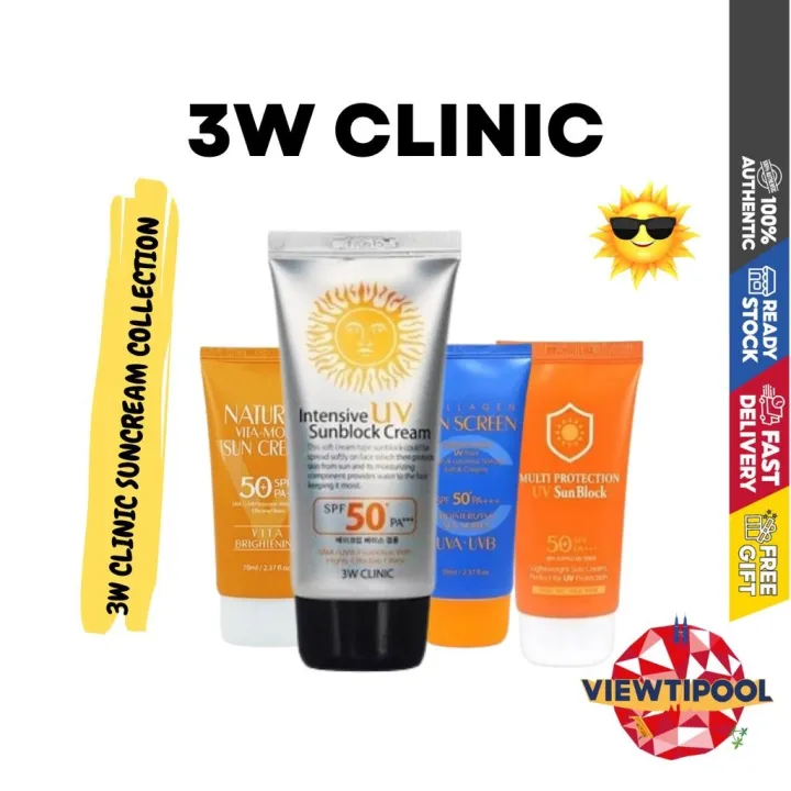 ☸ 3W Clinic ⚡ Intensive UV Sun Block Cream / Collagen Sunscreen ...