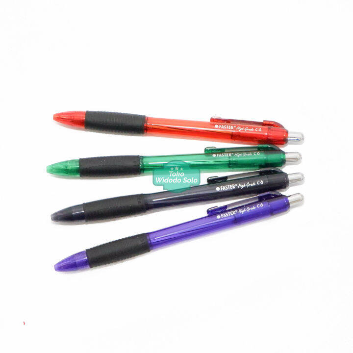 Pulpen Faster C6 0.5mm Hitam Bolpoin Ballpoint Extra Fine Black - 1 ...