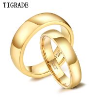 Tigrade Gold Color Tungsten Couple Men Classic Wedding Engagement Band 2/4/6/8mm Write Engraving Name/Logo