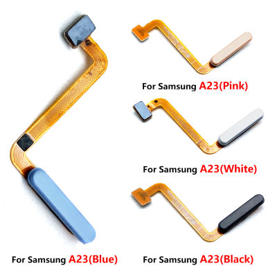 10ชิ้น Asal untuk A23 Samsung 5G หมวก A236B Butang Rumah Jari Touch ID ริบบิ้นสายเคเบิลแบบยืดหยุ่นเซนเซอร์ Penggantian Bahagian