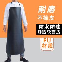 Waterproof leather corset oil adult household kitchen female household cooking and velvet male work wear resistant PU leather apron