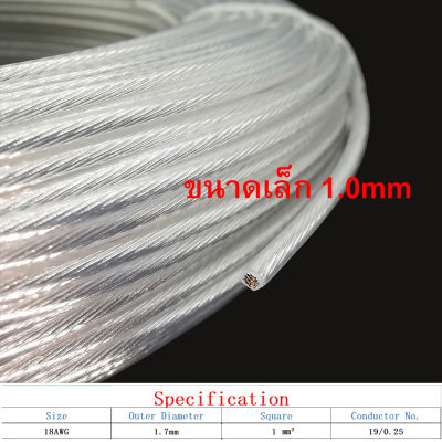 สาย Wire ชุบเงิน ขนาดเล็ก ตัวนำ OFC Copper (Silver-Plated) ขนาด 18AWG  / 1.0 sqmm / ร้าน All Cable