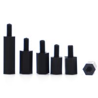 20/50pcs Male to Female Nylon Standoff M2 M2.5 M3 M4xL 6mm Black PCB Standoff Spacer Column Plastic Spacing Pillar