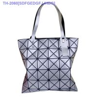 （READY STOCK）▲◆ Fashion tote bag womens classic six-grid one-shoulder womens bag office worker geometric rhombic laser bright surface folding handbag YZ