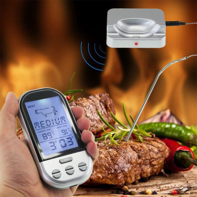 เครื่องวัดอุณหภูมิ แบบดิจิตอลไร้สายระยะไกล เครื่องวัดอุณหภูมิอาหารแบบจุ่ม เครื่องวัดอุณหภูมิในอาหาร Food thermometer Meat Thermometer Digital Wireless Remote