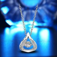 [COD] and Korean fashion diamond-encrusted smart water drop pendant Xuanwu short zircon clavicle chain silver one piece on behalf of