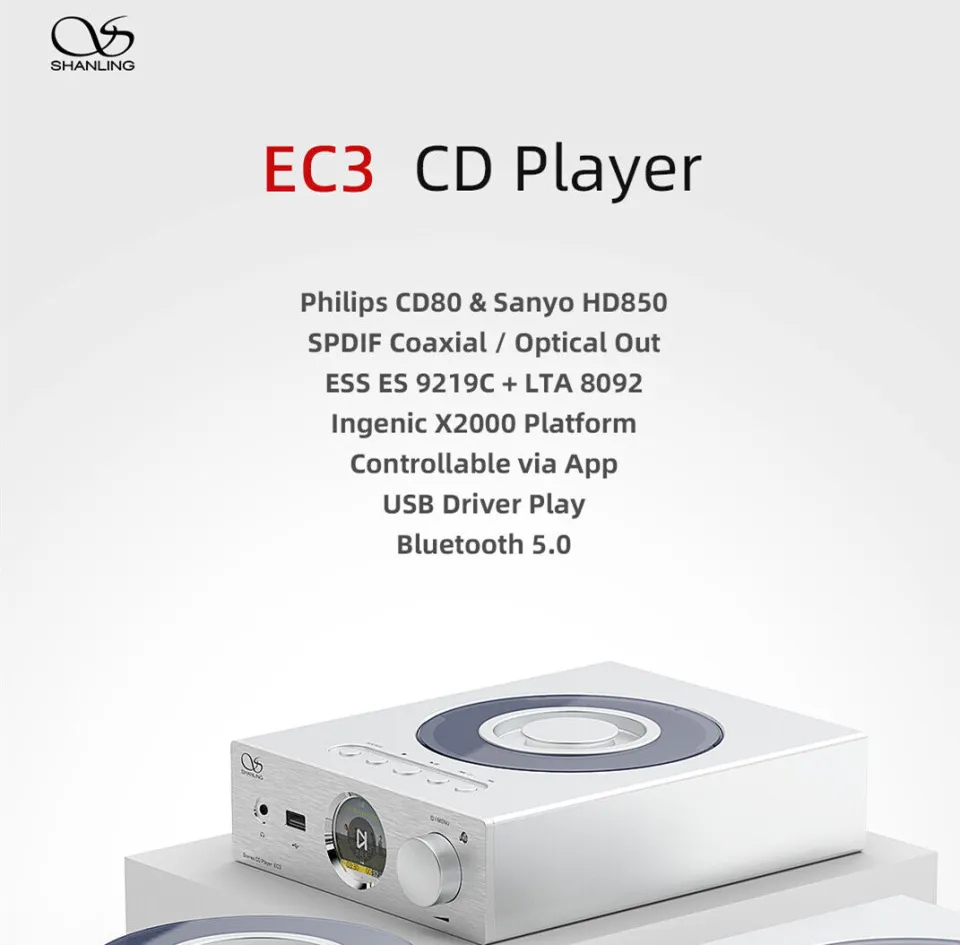 SHANLING EC3 Stereo CD Player, USB Drive Port, ES9219C DAC, Ultra