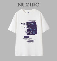 NUZIRO เสื้อยืดแขนสั้นสำหรับผู้หญิง,เสื้อยืดคู่พิมพ์จดหมายหลวมผ้าฝ้ายเกาหลี