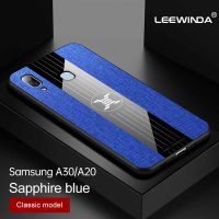 LEEWINDA เคสโทรศัพท์ Samsung Galaxy A30 A20,เคสฝาหลังกันกระแทกขอบนิ่มผ้าต่อสู้สามครั้ง