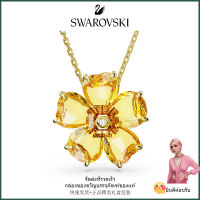 ?Swarovski?สร้อยคอจี้เพชรดอกไม้สีเหลือง Florere,S925 สร้อยคอแฟชั่นสตรีเงินสเตอร์ลิง,ของขวัญวันเกิดวันวาเลนไทน์