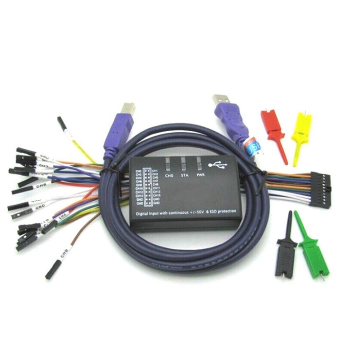 usb-logic-100mhz-16ch-logic-analyzer-black-logic-analyzer-plastic-logic-analyzer-for-arm-fpga-h2-002