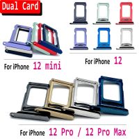 Original Dual Card For  12 Pro Max 12 Mini SIM Card Chip Slot Drawer SD Card Tray Holder Adapter With Pin For 12 Pro