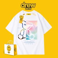 2023 NEWSmiley Drew ร่วมเสื้อยืดหมี Justin Bieber เดียวกันแขนสั้นชายคู่ชุดหลวมฤดูร้อนสูง