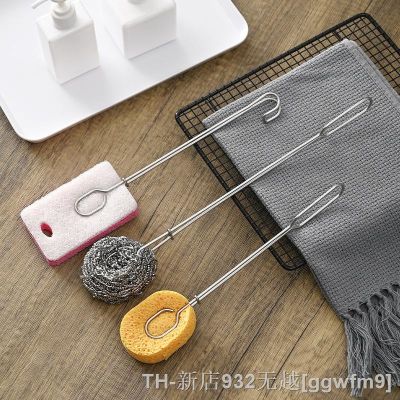 hot【DT】❣  Sponge clip Bottle Brushes Cup Scrubber Handle Wineglass Cleaner Replaceable Cleaning Tools