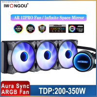 IWONGOU พัดลม AR12pro เครื่ิองทำความเย็นตัวโปรเซสเซอร์ X99สารทำความเย็นแบบเหลว,ระบายความร้อนซีพียูน้ำ360มม. สำหรับ115X Lga2011 1700 1200 AM4 AM3 Baoyijinchukou